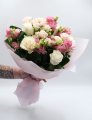 Букет №118 из роз, эустомы и аспидистры